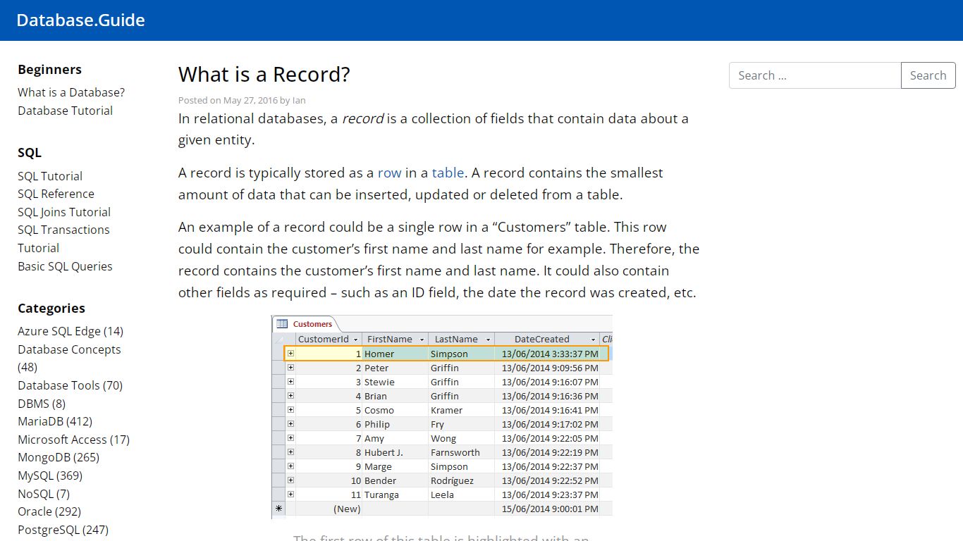 What is a Record? - database.guide